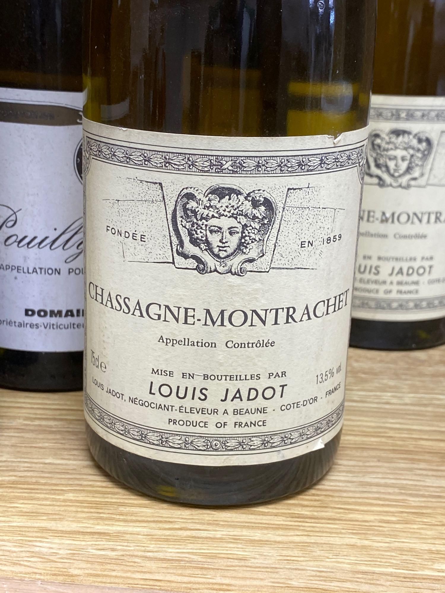 Mixed white wines, including Domaine des Chailloux Pouilly-Fume, 1985, Jean-Claude Chatelain (5 bottles),